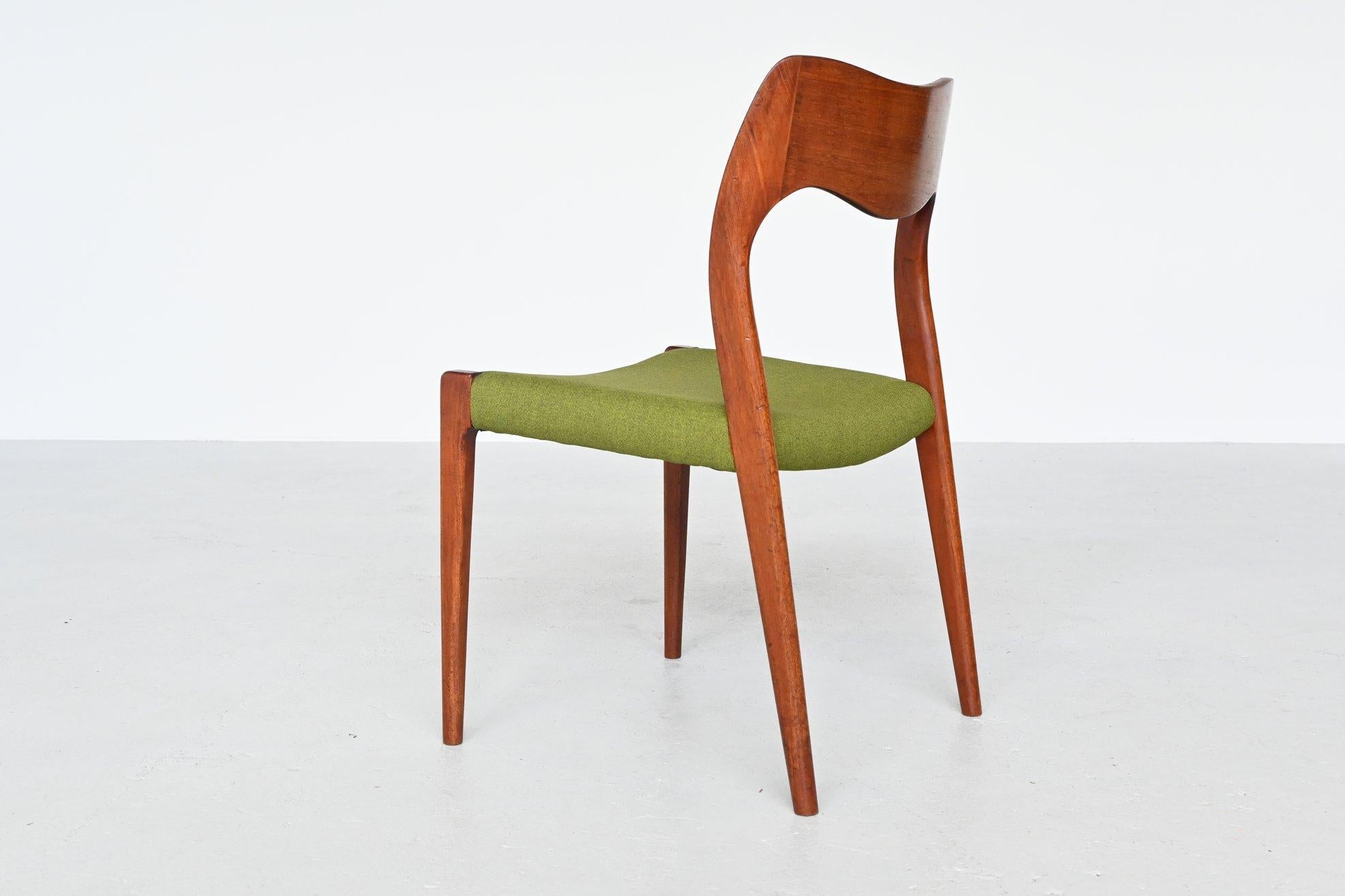 Mid-20th Century Niels O. Moller Model 71 Pair of Dining Chairs, Denmark, 1951