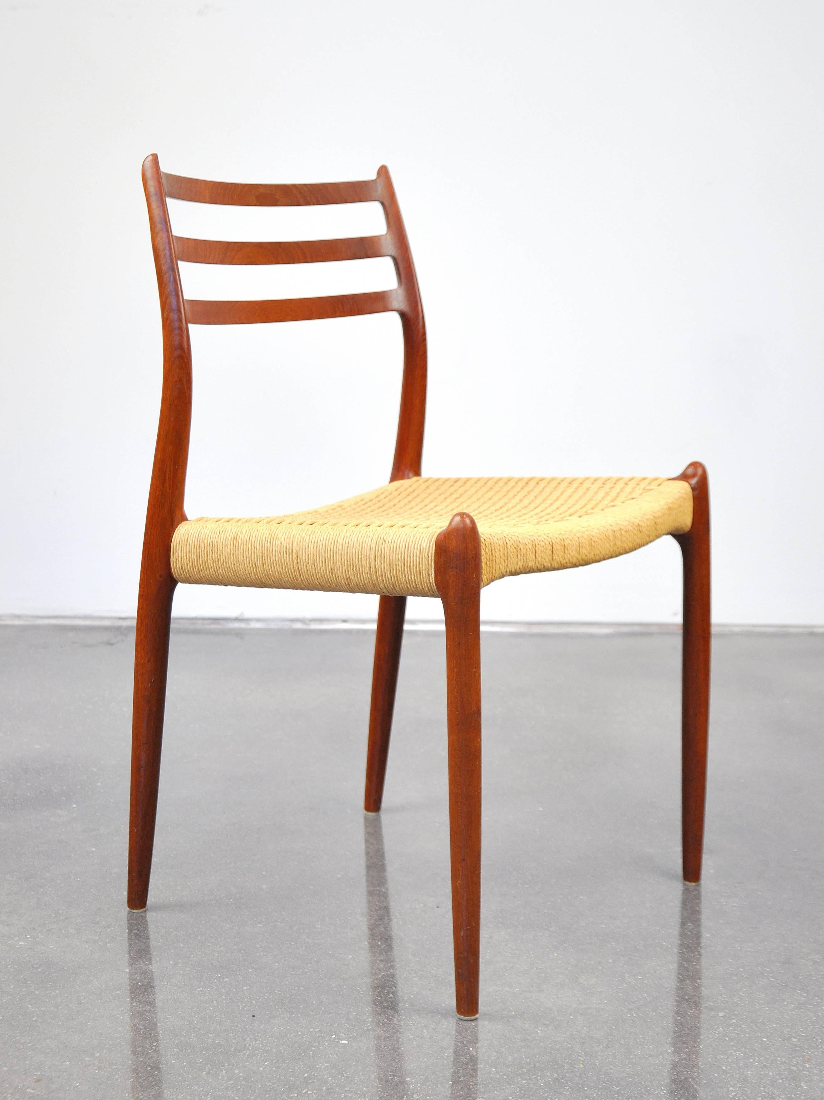 Chaises à manger en teck modèle 78 de Niels O. Moller Bon état à Miami, FL