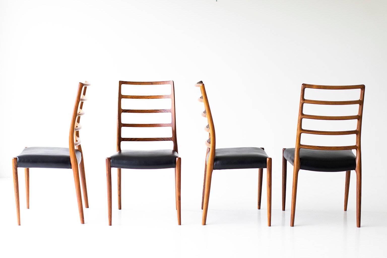 Danish Niels O Moller Rosewood High Back Dining Chairs