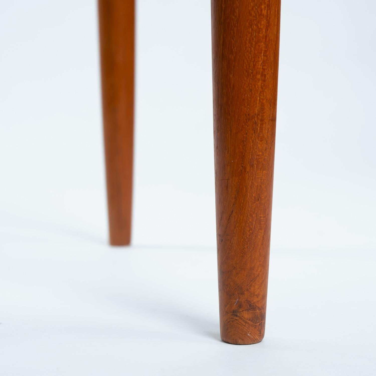 Mid-20th Century Niels O Moller teak stool 80a with black wool fabric, Denmark, 1960s For Sale