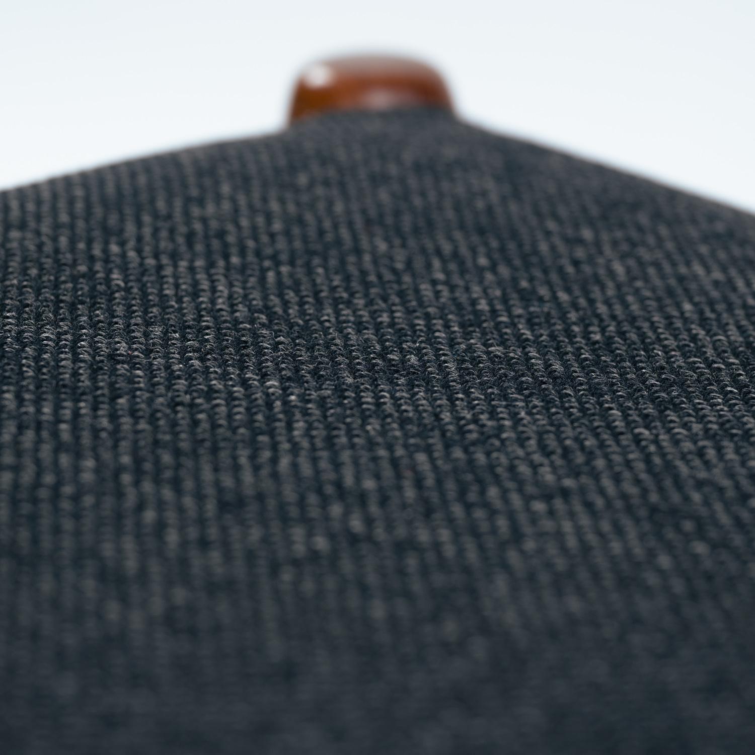 Niels O Moller teak stool 80a with black wool fabric, Denmark, 1960s For Sale 1