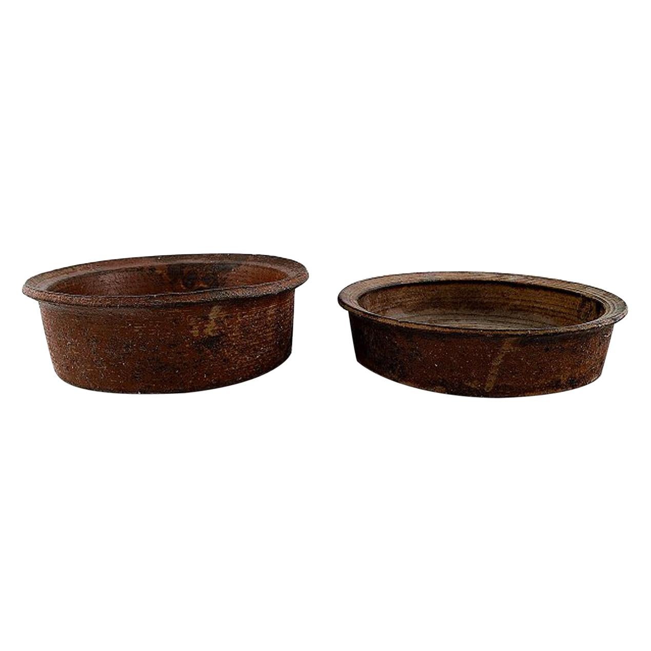 2 bols uniques en poterie danoise Niels Oluf "Jeppe" Thorkelin-Eriksen