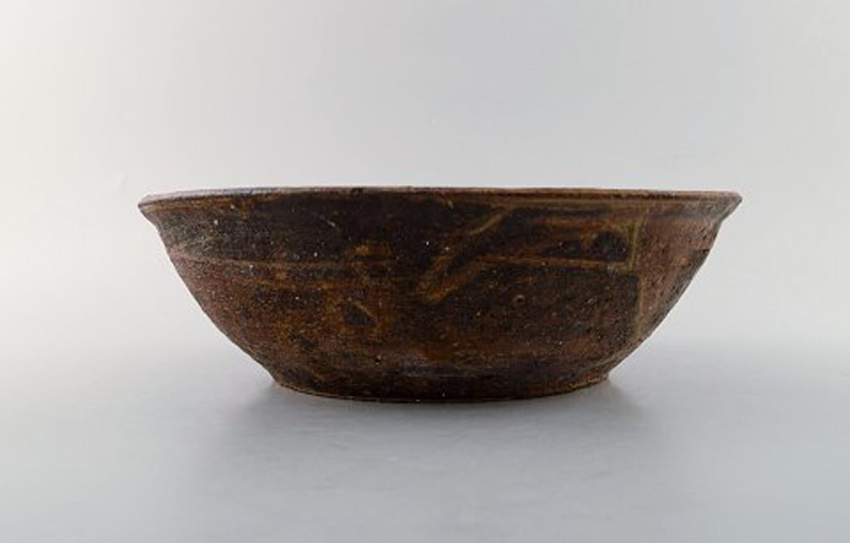 Scandinavian Modern Niels Oluf 'Jeppe' Thorkelin-Eriksen Danish Potter, Unique Bowl For Sale