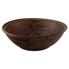 Vintage Niels Oluf 'Jeppe' Thorkelin-Eriksen Danish Potter, Unique Bowl