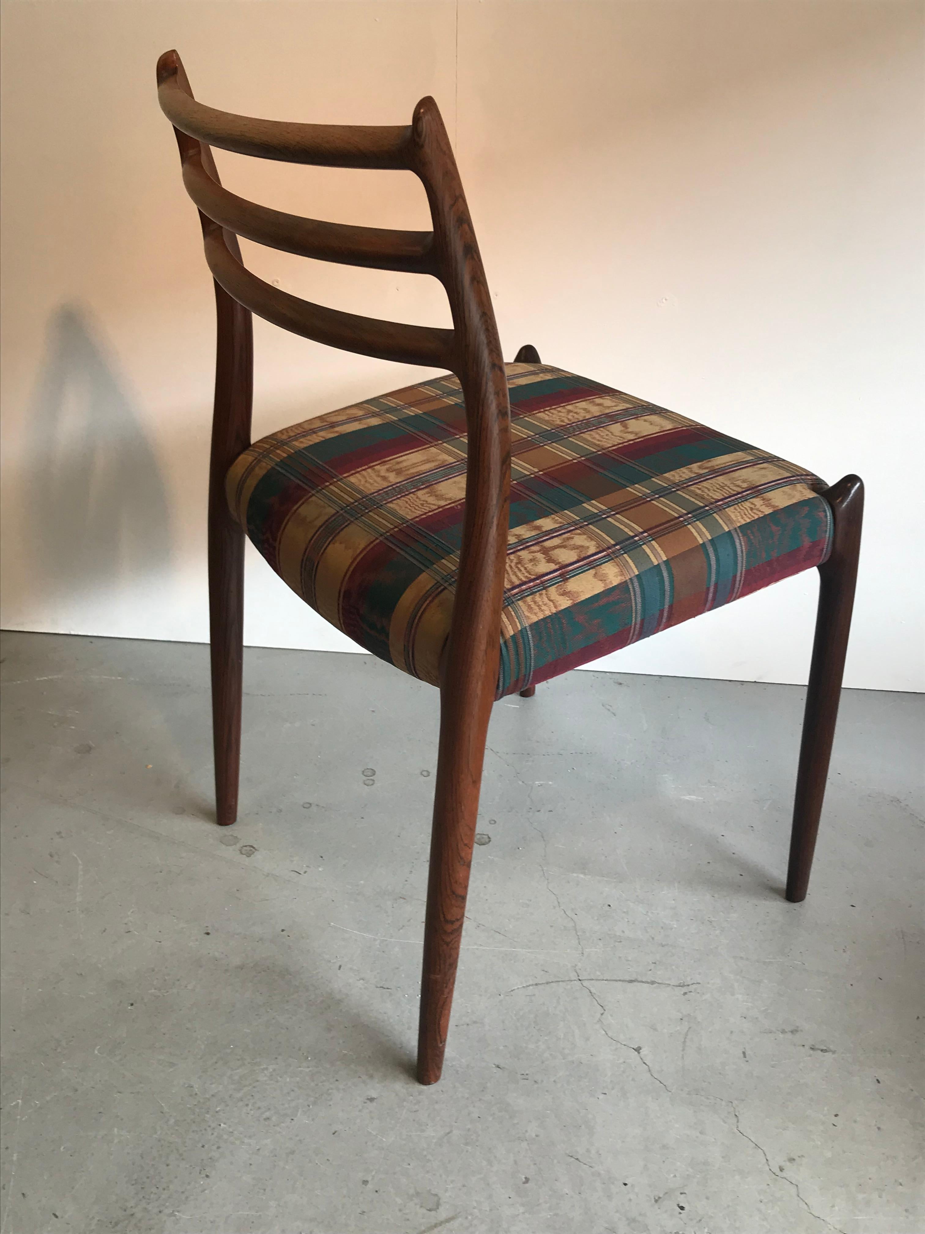 Danish Niels O.Moller Rosewood Dining Chairs Model 78 For Sale