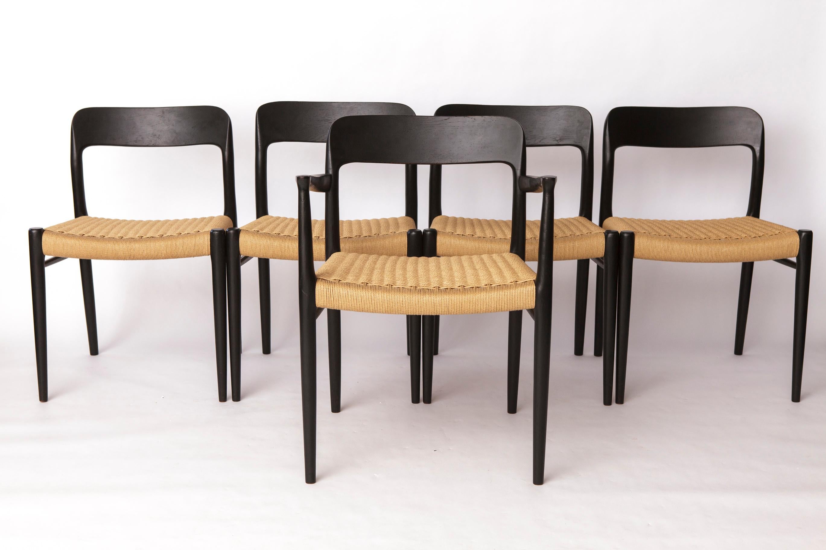 Milieu du XXe siècle Fauteuil Niels Otto Møller noir années 1960 - Chaise danoise du milieu du siècle Model No 56 - Res en vente