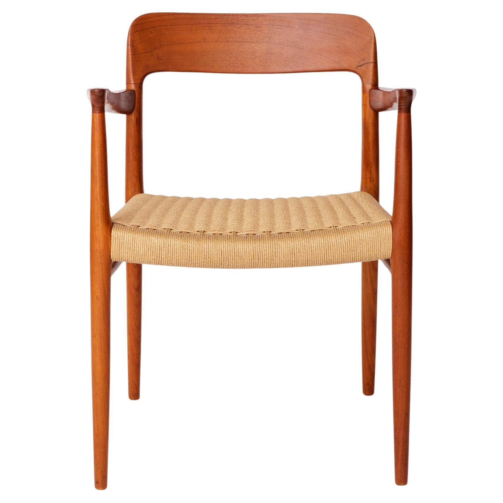 Niels Otto Møller Sillón nº 56 - Teca y cuerda danesa - 1954 Danés de mediados de siglo en venta