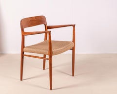 Niels Otto Møller Chair Model 56 in Teak & Papercord, 1960s Denmark