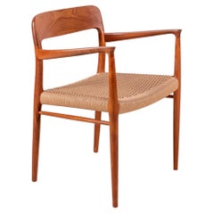 Niels Otto Møller Chair Model 56 in Teak & Papercord, 1960s Denmark