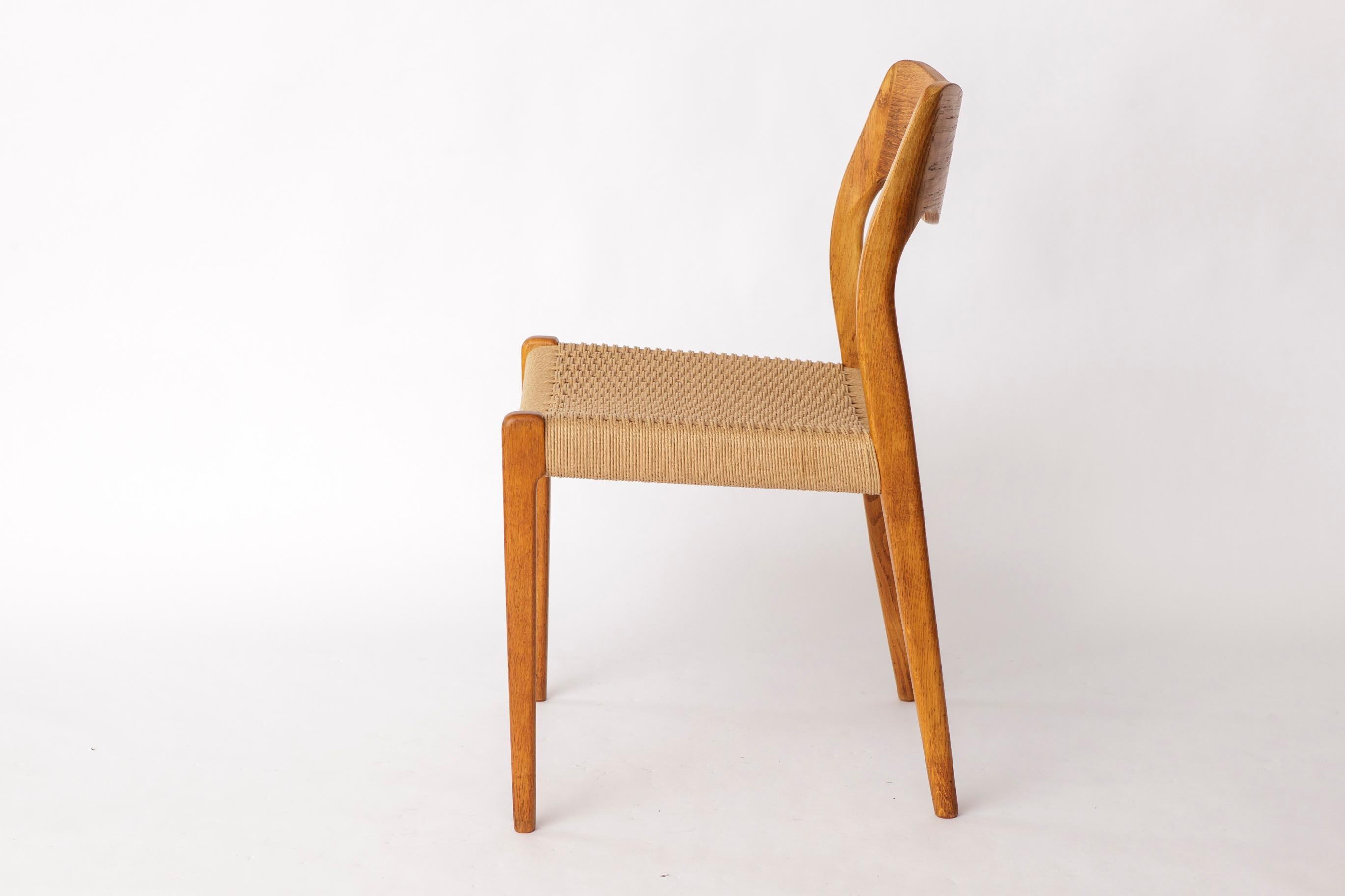 Mid-20th Century Niels Otto Møller Chair Model 71 – Danish Oak, New Papercord, 1960s For Sale
