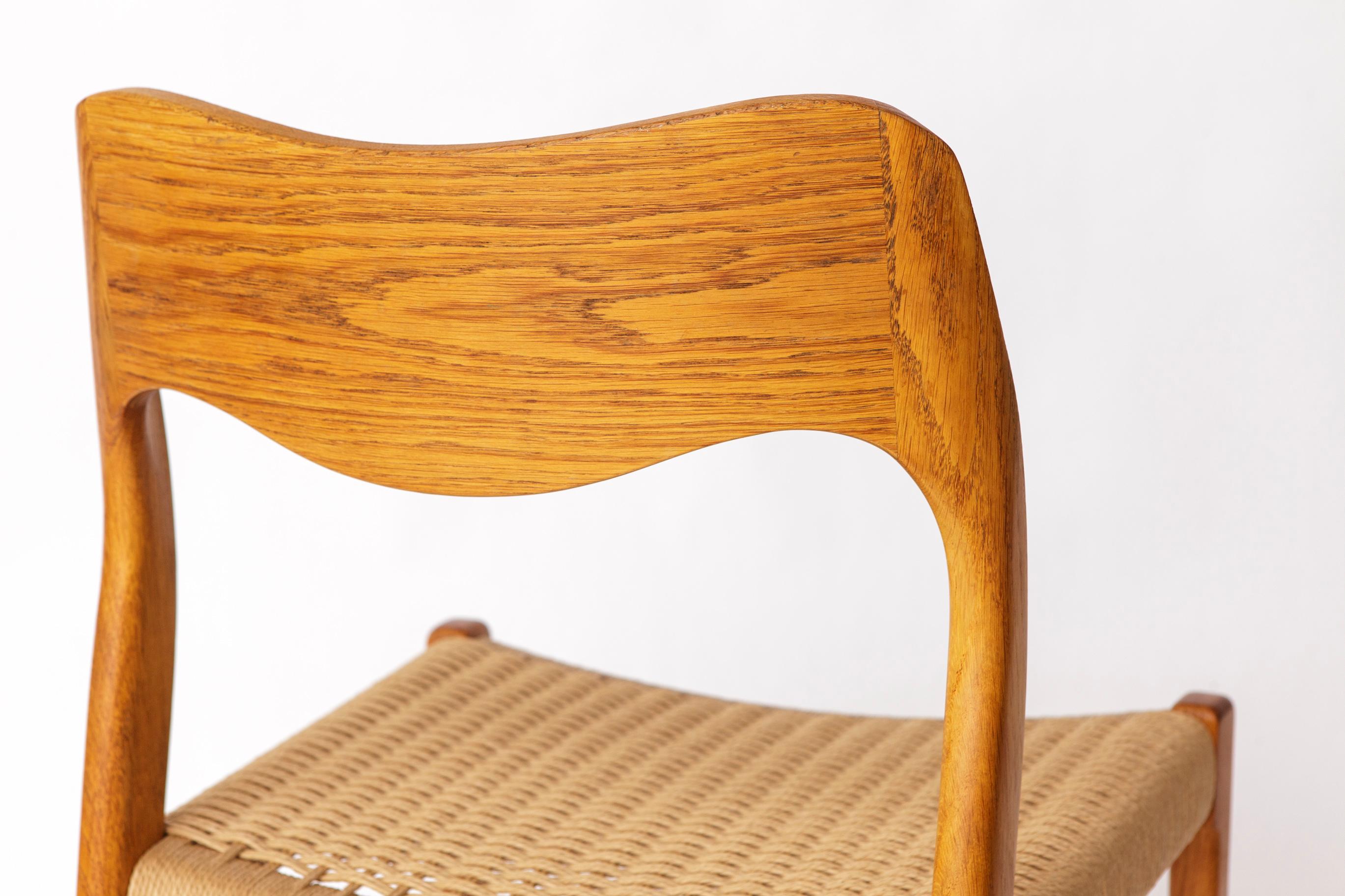 Niels Otto Møller Chair Model 71 – Danish Oak, New Papercord, 1960s For Sale 2