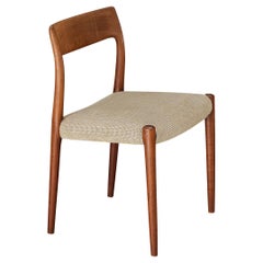 Vintage Niels Otto Møller Dining Chair in Teak and Beige Upholstery 