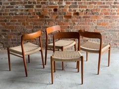 Niels Otto Møller Dining Chairs Set of Four Model 75 Jl Møller Møbelfabrik