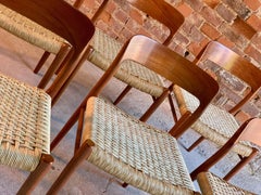 Niels Otto Møller Dining Chairs Set of Six Model 75 JL Møller Møbelfabrik Danish