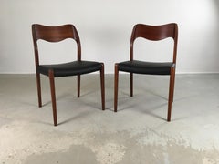 Niels Otto Møller Eigth Restored Teak Dining Chairs, Custom Upholstery Included