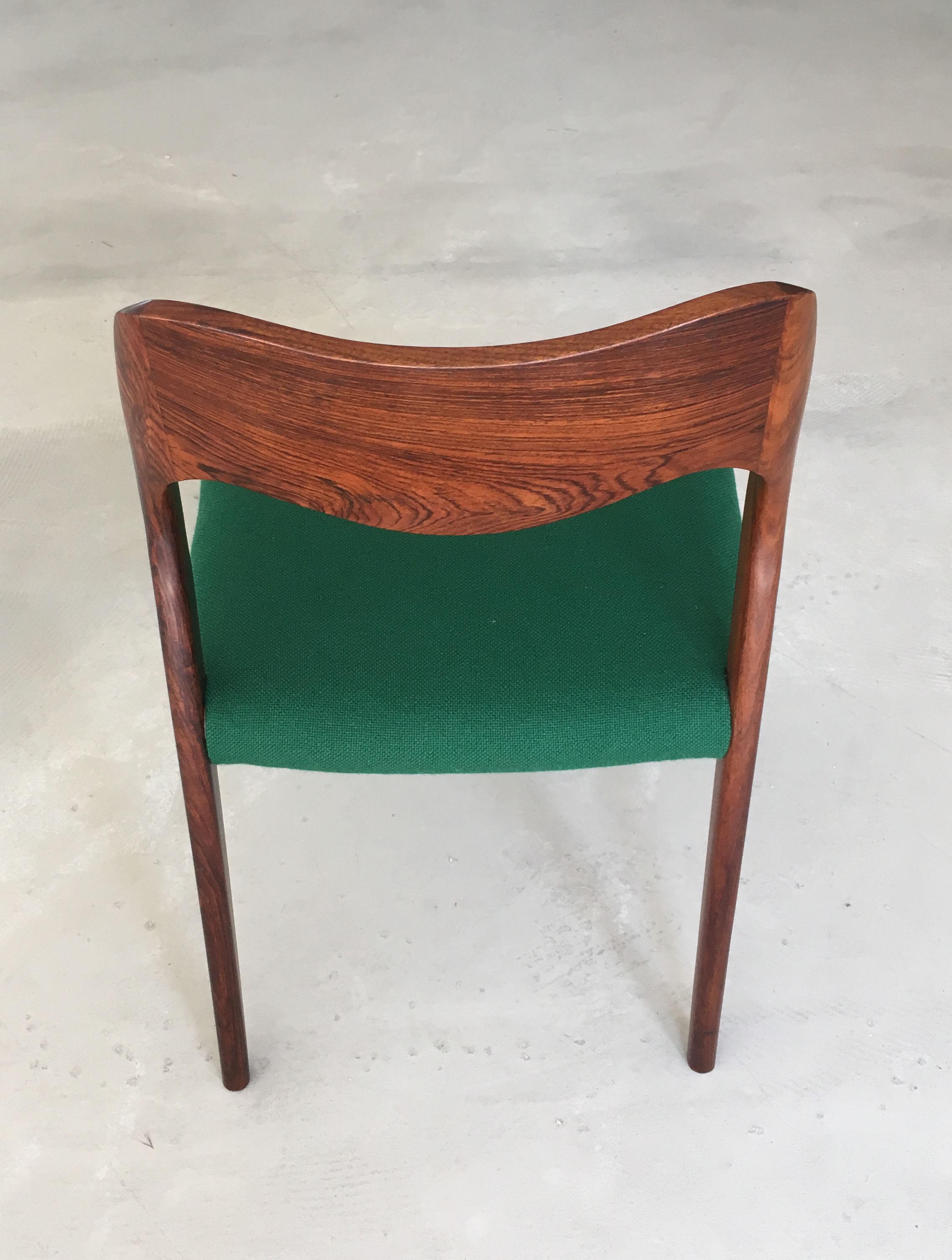 Niels Otto Møller Four Fully Restored Rosewood Dining Chairs - Custom Upholstery For Sale 7