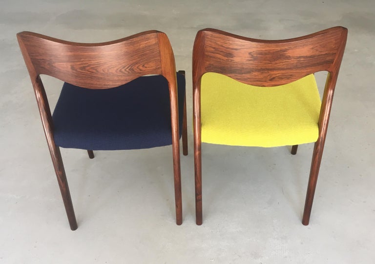 Niels Otto Møller Four Fully Restored Rosewood Dining Chairs - Custom  Upholstery For Sale at 1stDibs