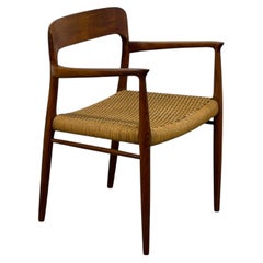 Niels Otto Møller Model 56 Teak Armchair with Woven Cord Seat