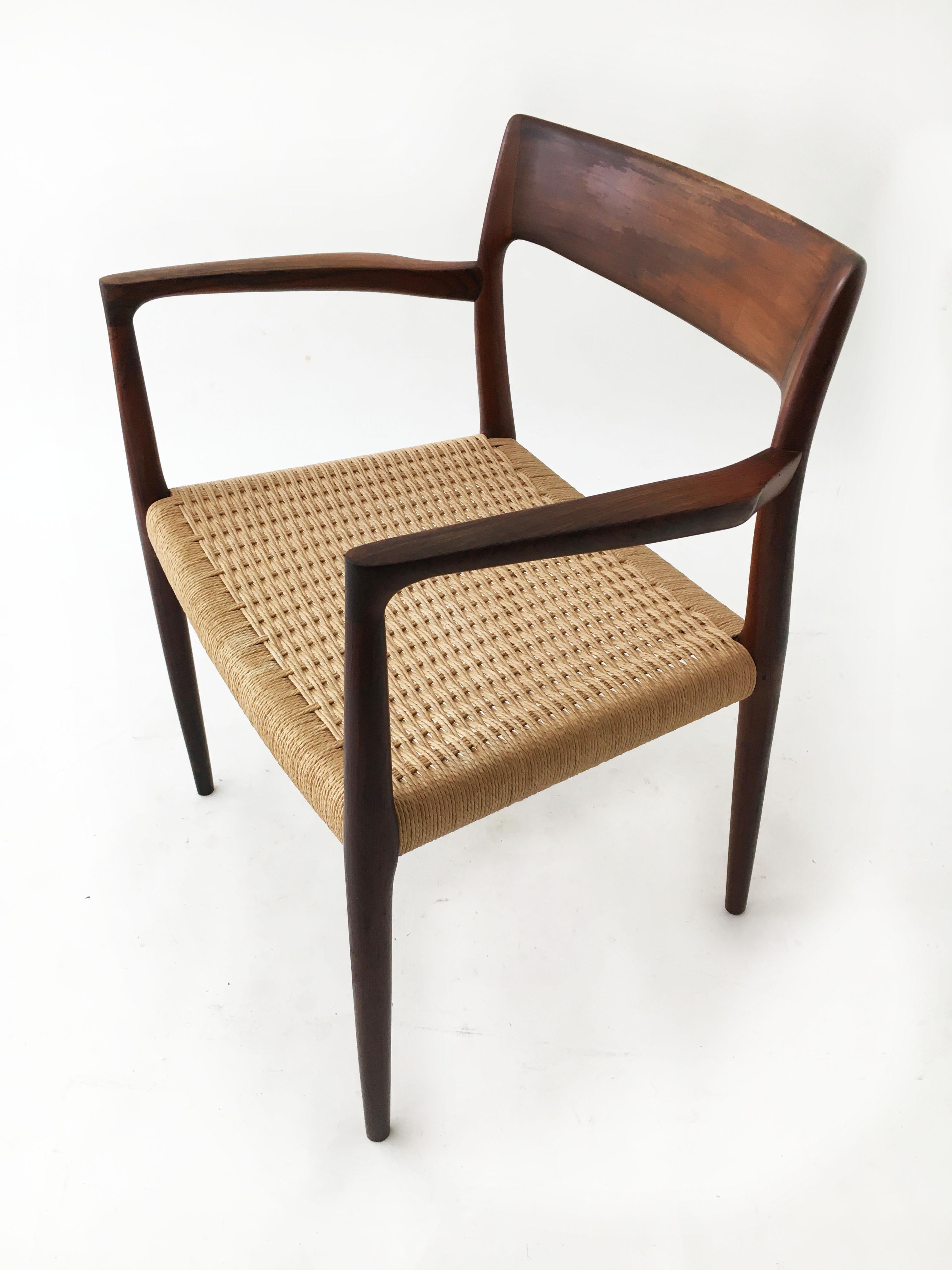 Mid-Century moderno Niels Otto Møller Model 57, Poltrona Carver, Danimarca, 1958 in vendita