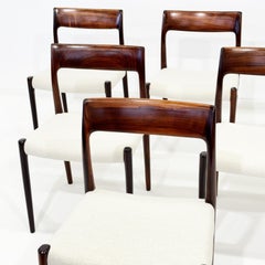 Niels Otto Møller model 77 rosewood dinning chairs. Denmark 1960s