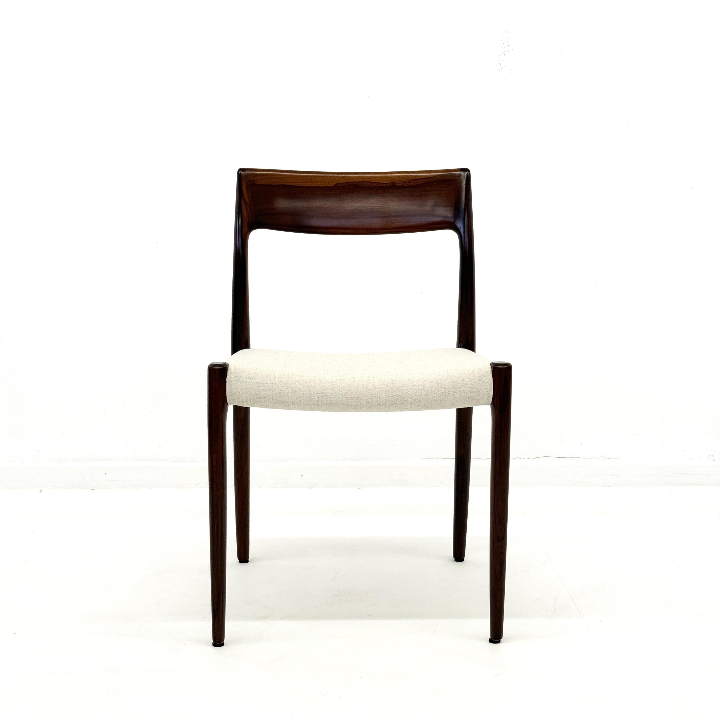 Danish Niels Otto Møller model 77 rosewood dinning chairs. Denmark 1960s For Sale