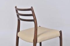 Silla de comedor Niels Otto Møller Model 78, diseño vintage en madera dura, 1951