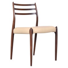 Silla de comedor Niels Otto Møller Model 78, diseño vintage en madera dura, 1951