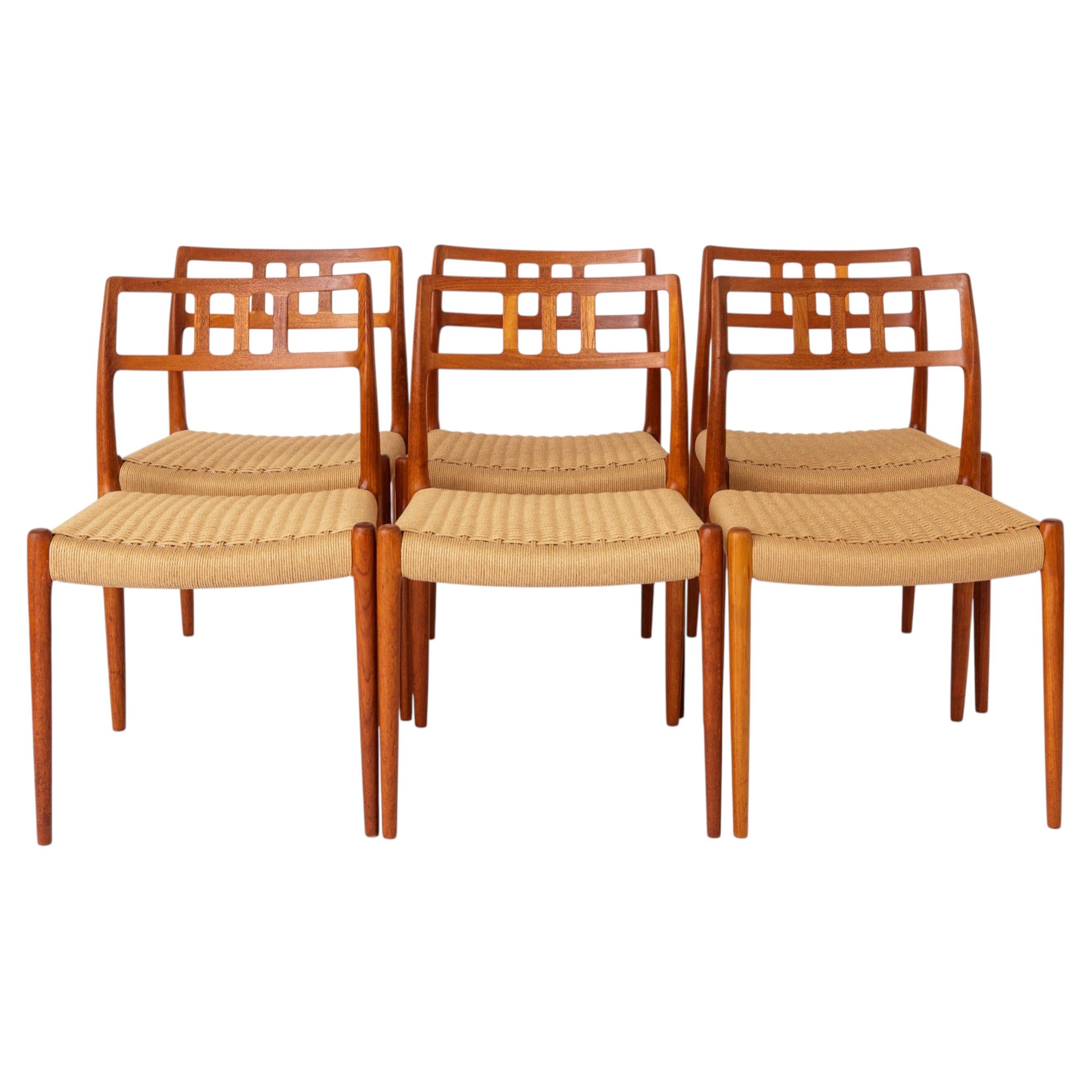 Niels Otto Møller Model 79 Chairs  Set of 6  Danish Teak Dining Chairs  1960s