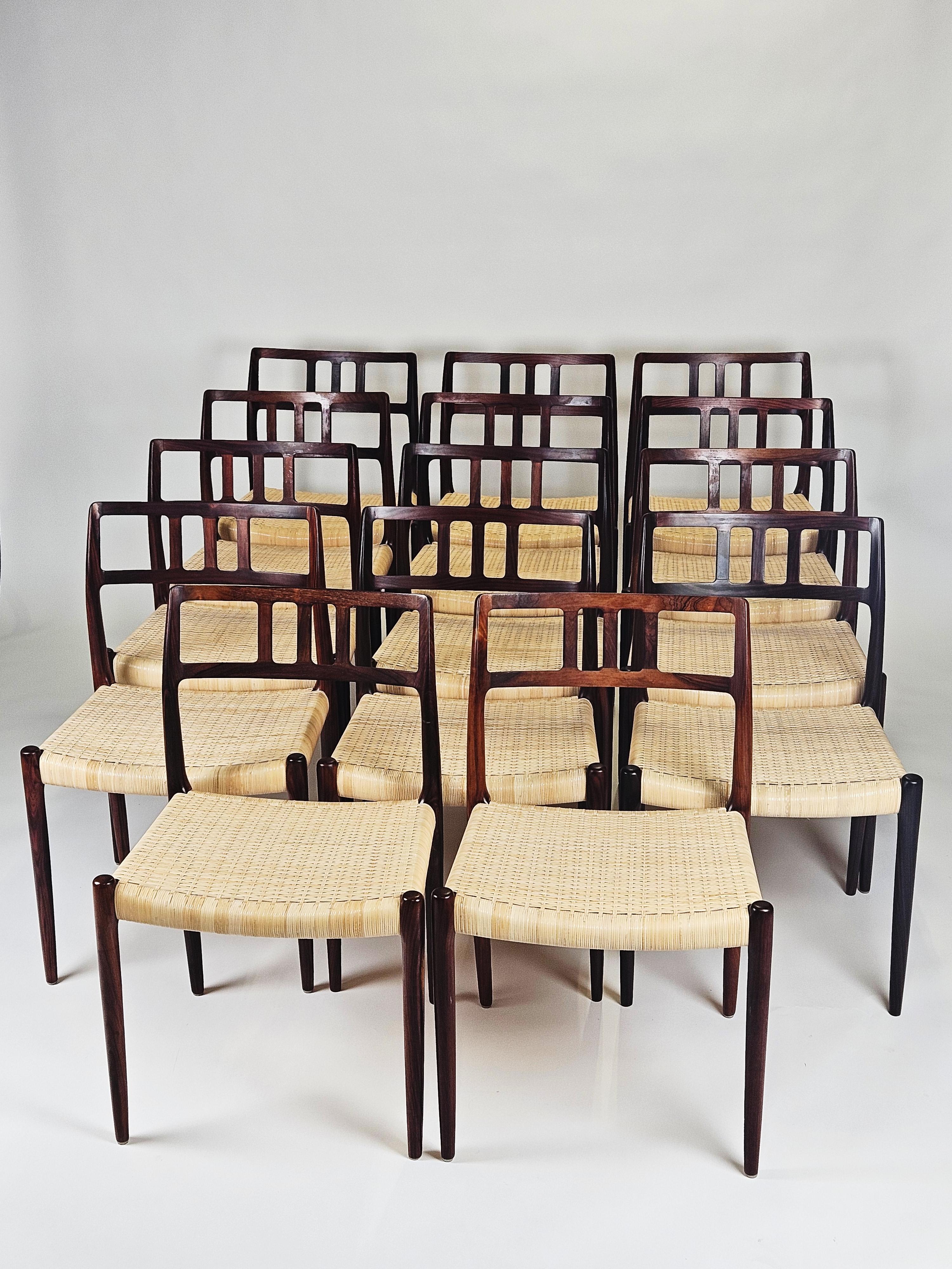 Niels Otto Møller model 79 dining chairs, set of 14, J.L. Møllers Møbelfabrik For Sale 5