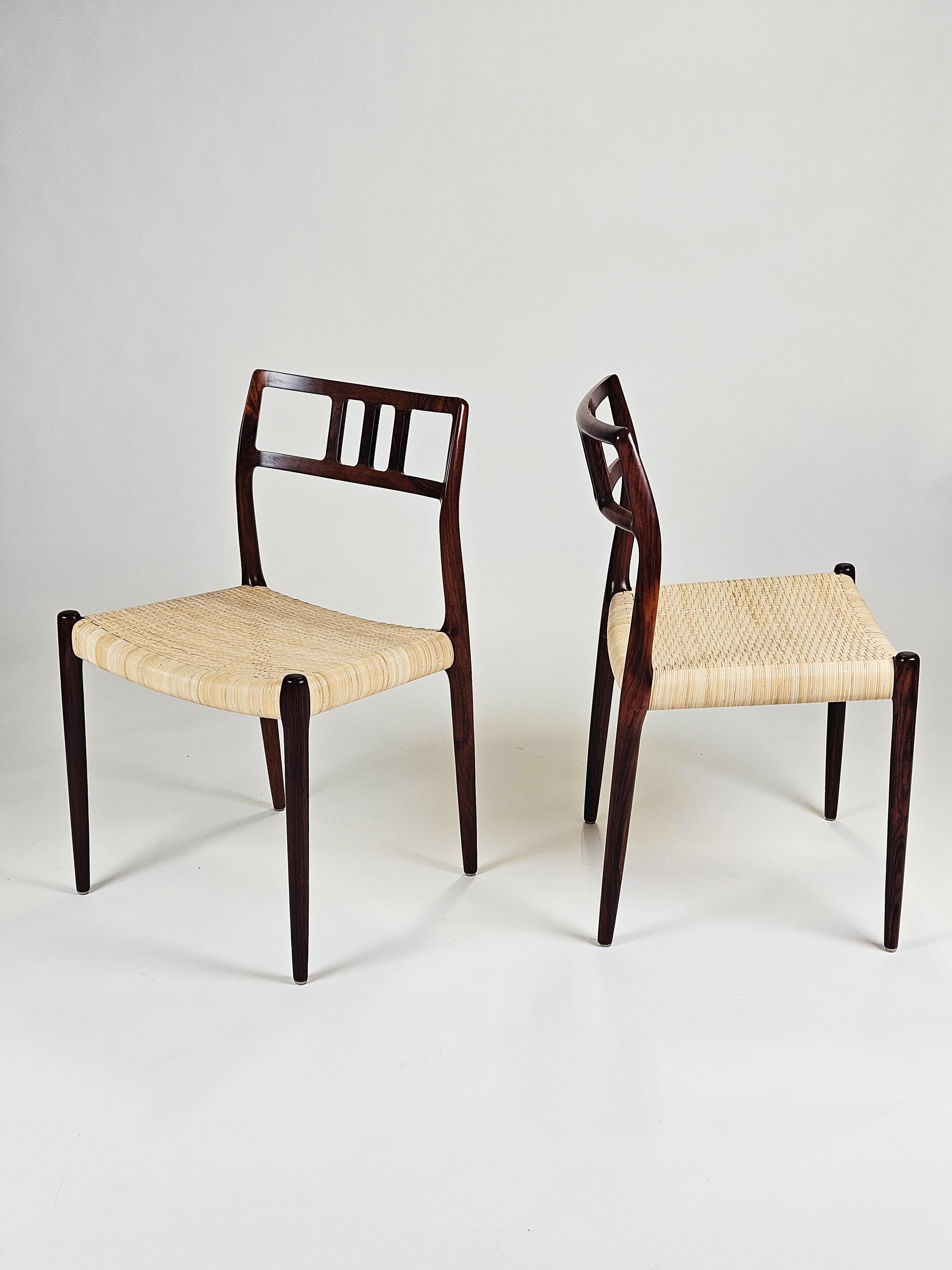Scandinavian Modern Niels Otto Møller model 79 dining chairs, set of 14, J.L. Møllers Møbelfabrik For Sale