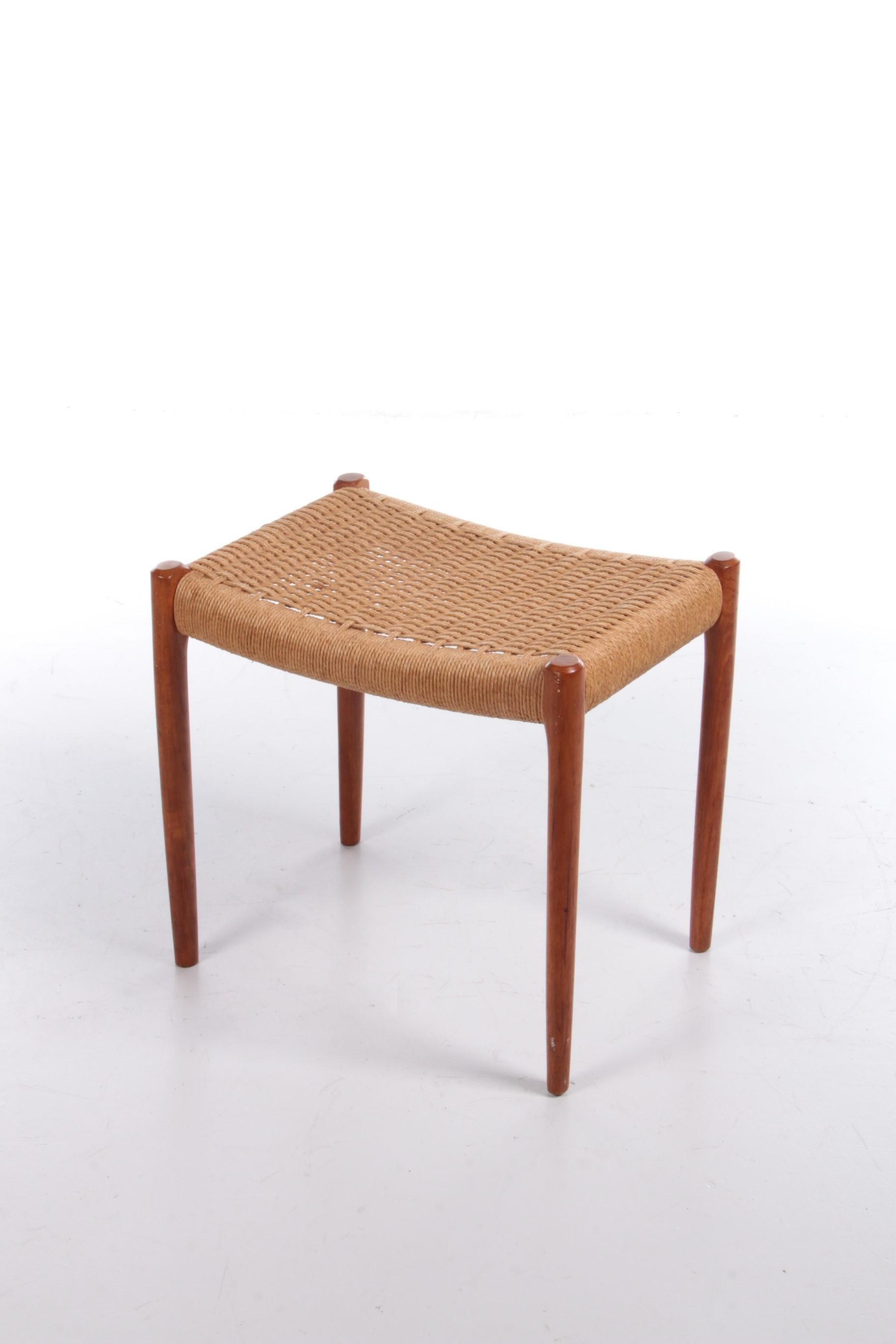 Niels Otto Møller Model 80a teak wood with papercord Denmark 1960

Very nice and rare stool model 80A designed by Niels Otto Møller and manufactured by J.L. Møller Mobelfabrik, Denmark 1951. This beautifully shaped Scandinavian stool is made of