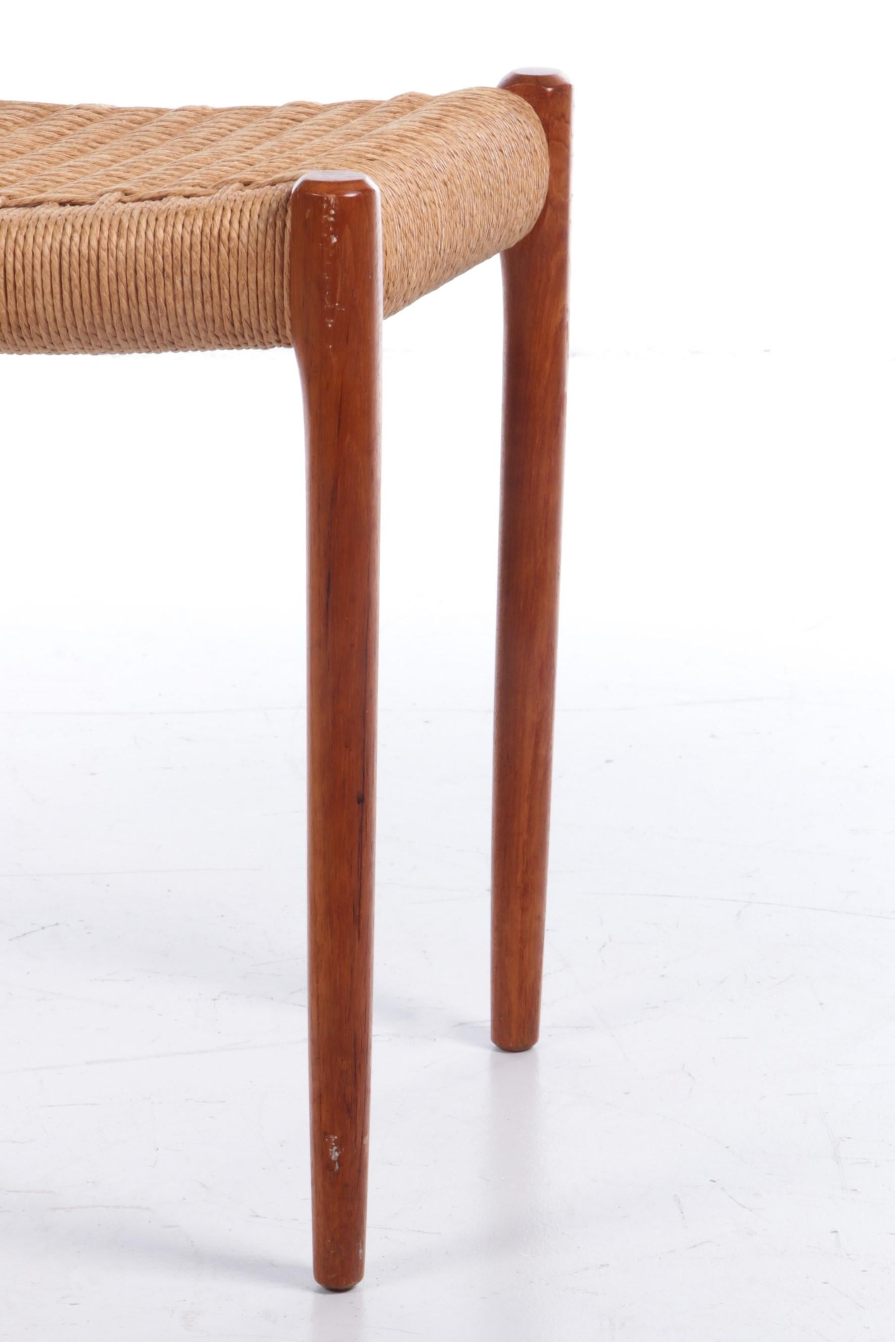 Niels Otto Møller Model 80a Teak Wood with Papercord, Denmark, 1960 2