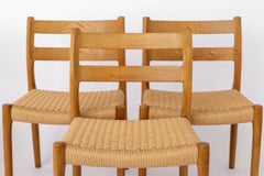 Niels Otto Møller Model 84 Dining Chairs Set of 4, Oak, 1970s Danish Mid Century
