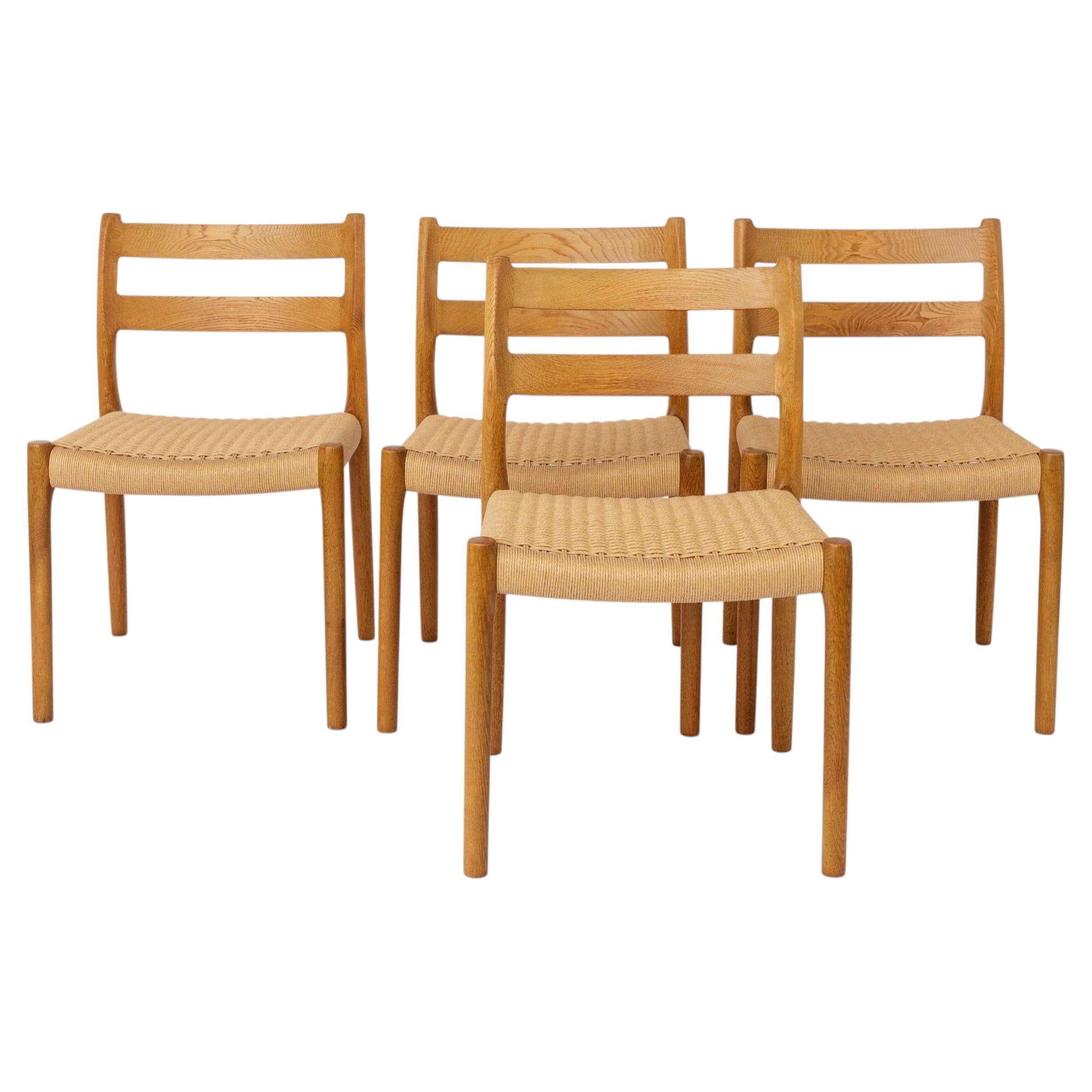 Niels Otto Møller Model 84 Dining Chairs Set of 4, Oak, 1970s Danish Mid Century For Sale