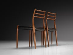 Niels Otto Møller Pair of Dining Chairs in Teak and Leather