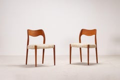 Niels Otto Møller. Pair of Model 71 Dining Chairs for J.L. Møllers Møbelfabrik