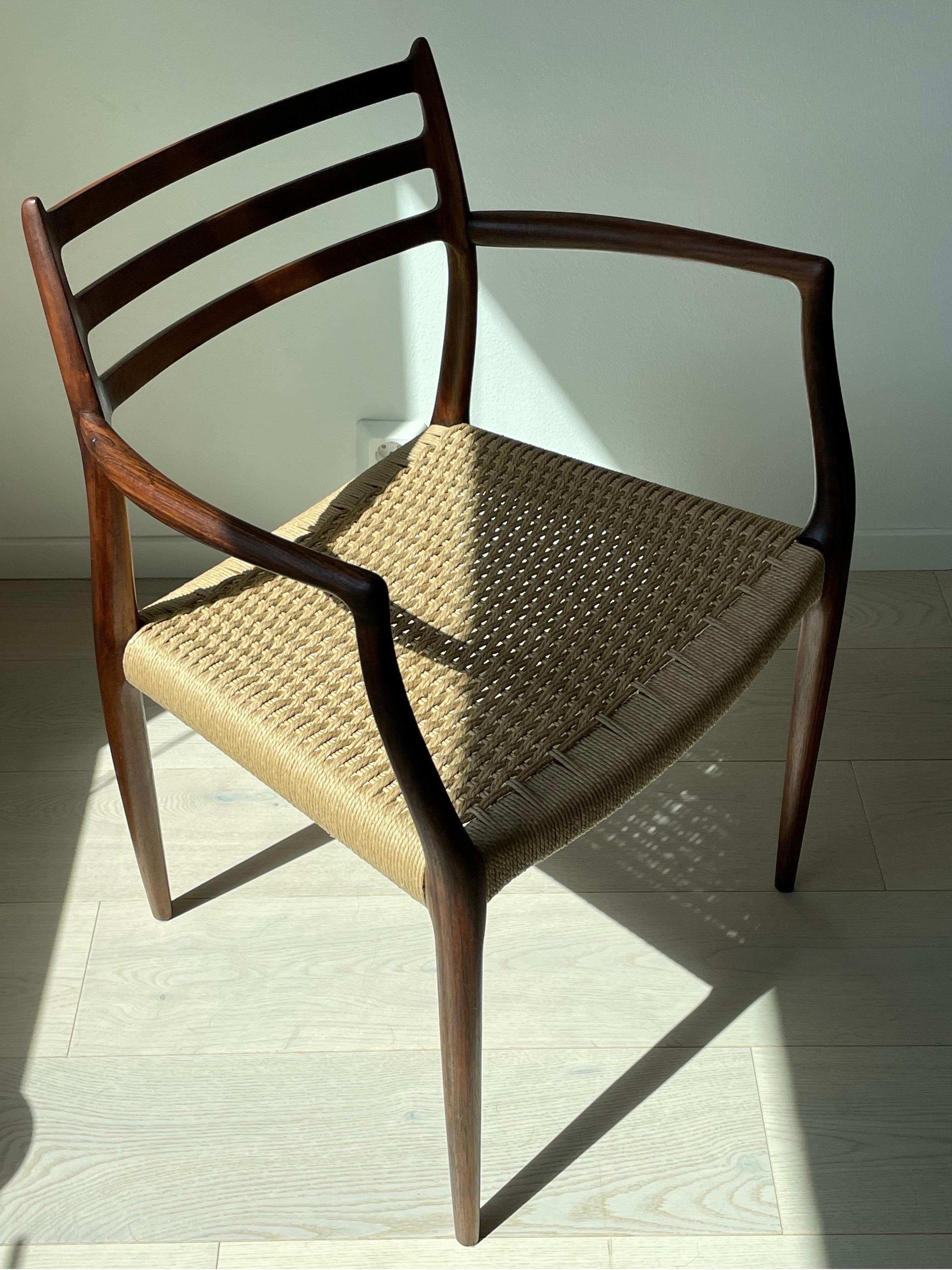 Niels Otto Møller Rosewood Armchair, Modell 62 Denmark 1960 s For Sale 2