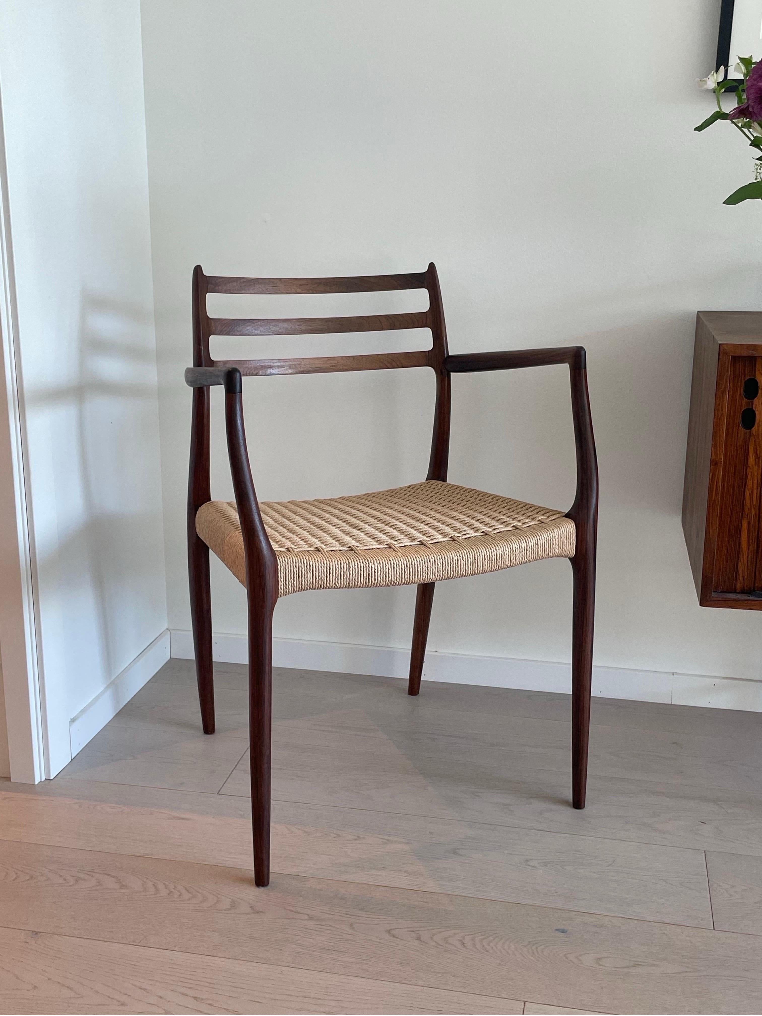 Niels Otte Møller modell 62 in rosewood and parercord prodused by J. L. Møllers Møbelfabrikk.

Niels Otto Møller, the Danish designer and craftsman who according to his son “never compromised on anything.” Møller was awarded the Danish Furniture