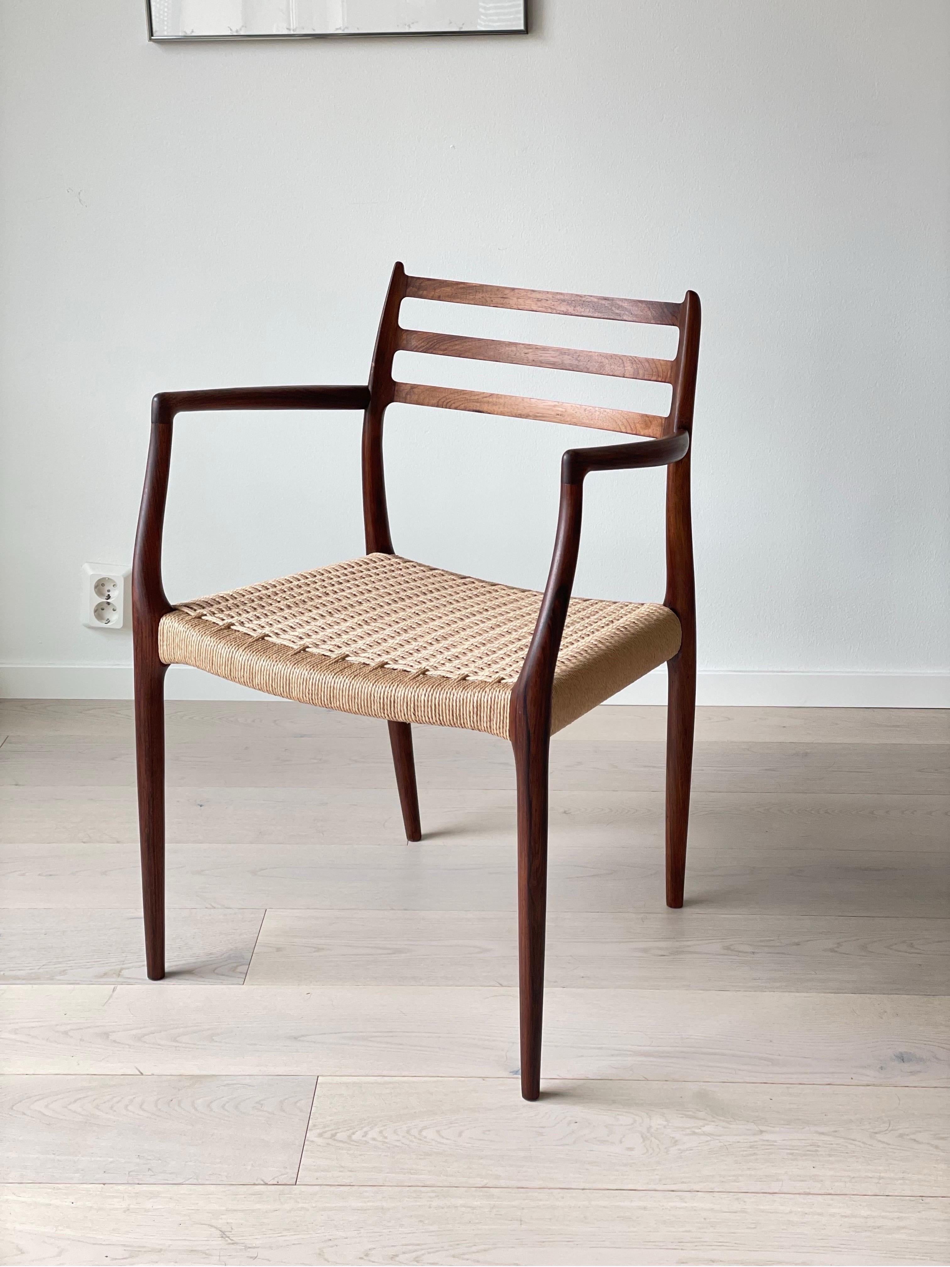 Mid-Century Modern Niels Otto Møller Rosewood Armchair, Modell 62 Denmark 1960 s For Sale