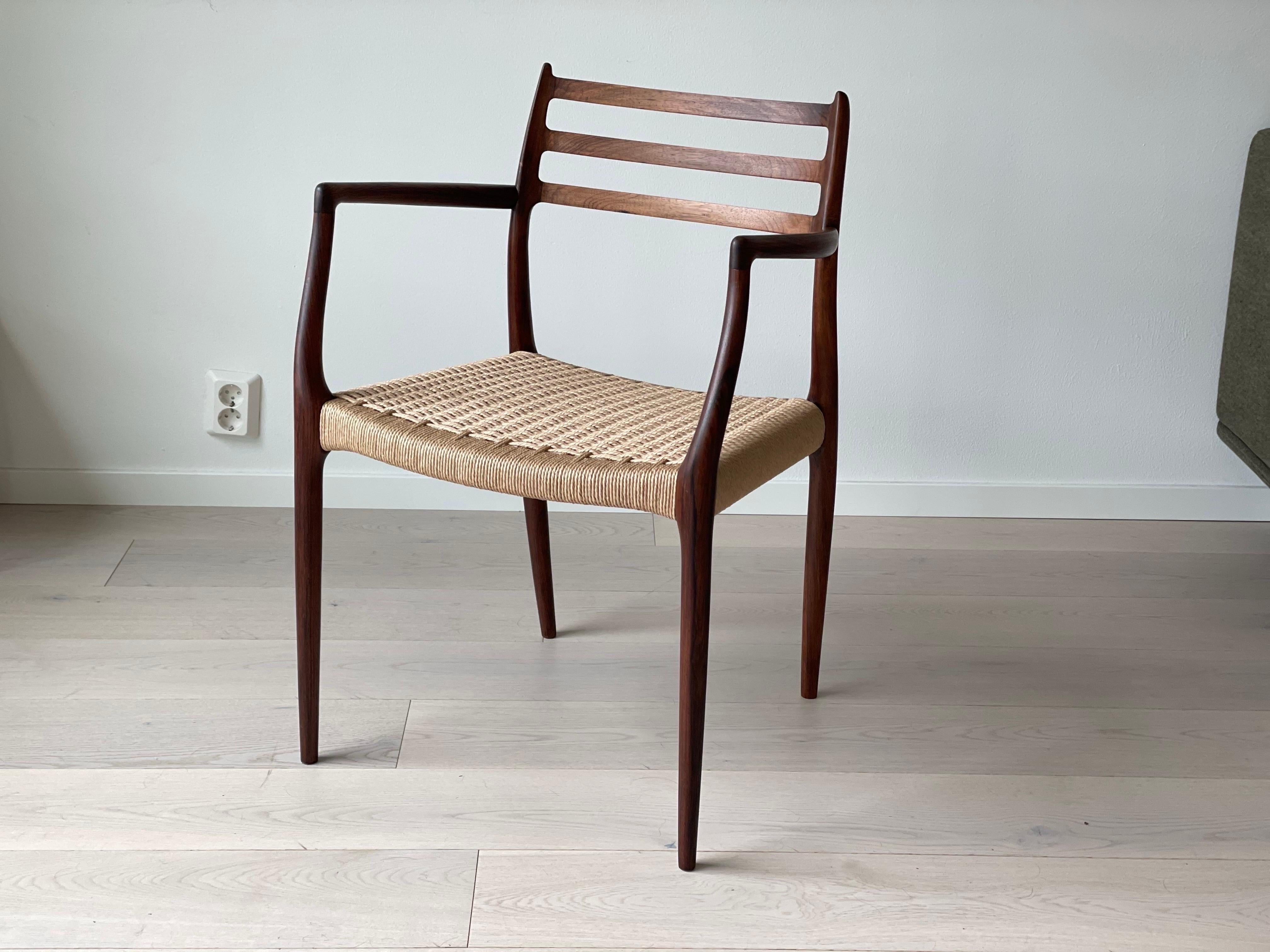Danish Niels Otto Møller Rosewood Armchair, Modell 62 Denmark 1960 s For Sale