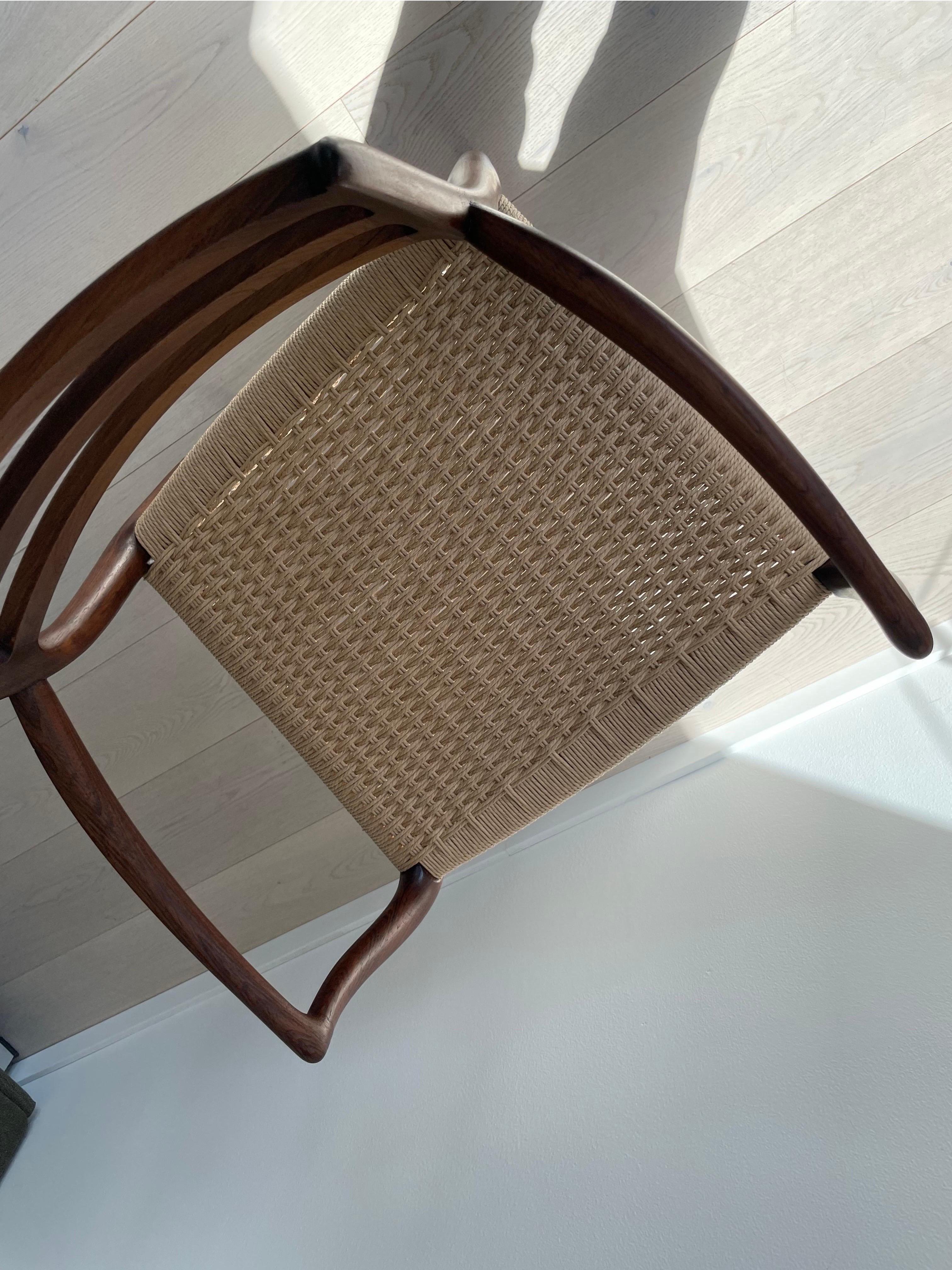 Carved Niels Otto Møller Rosewood Armchair, Modell 62 Denmark 1960 s For Sale