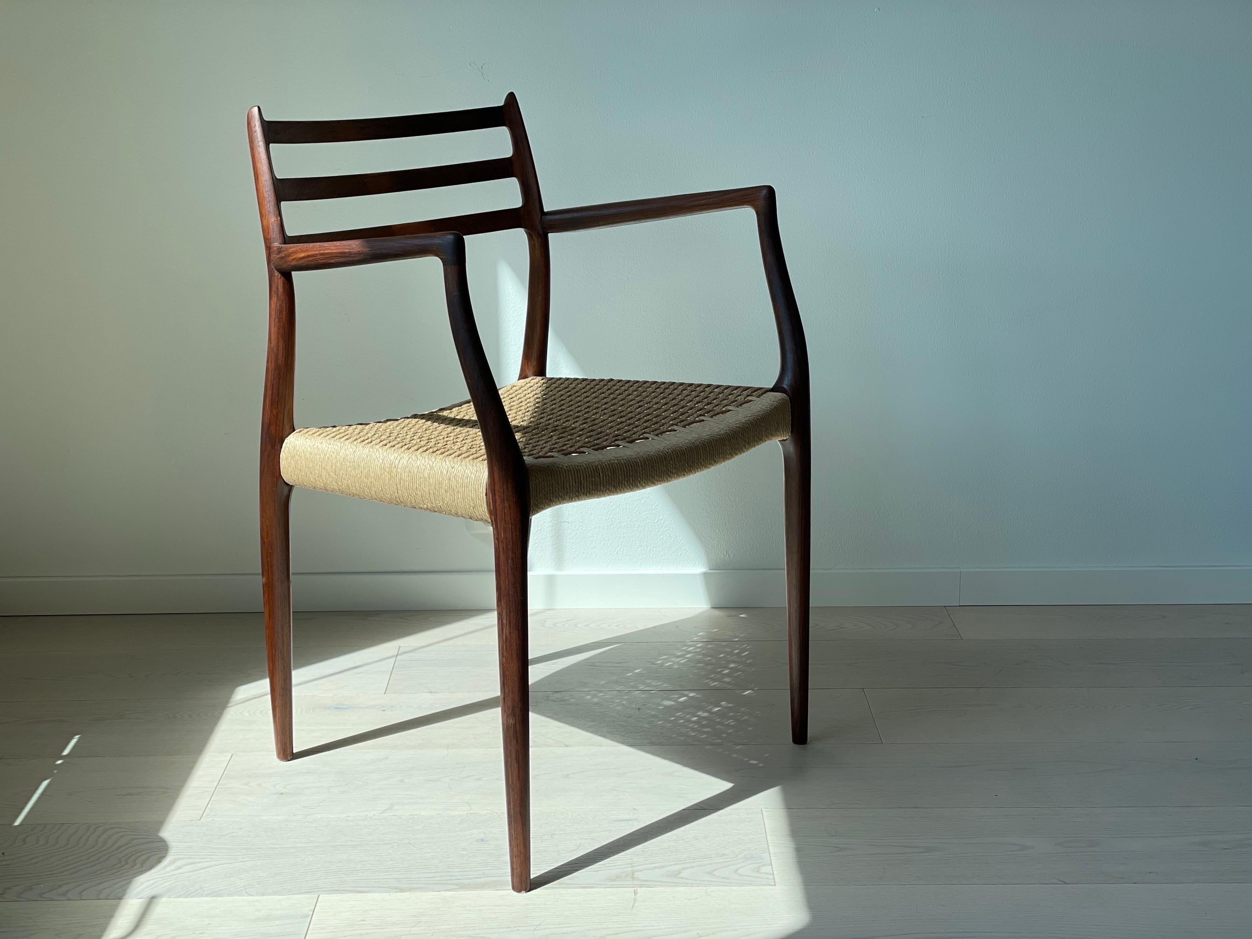 20th Century Niels Otto Møller Rosewood Armchair, Modell 62 Denmark 1960 s For Sale