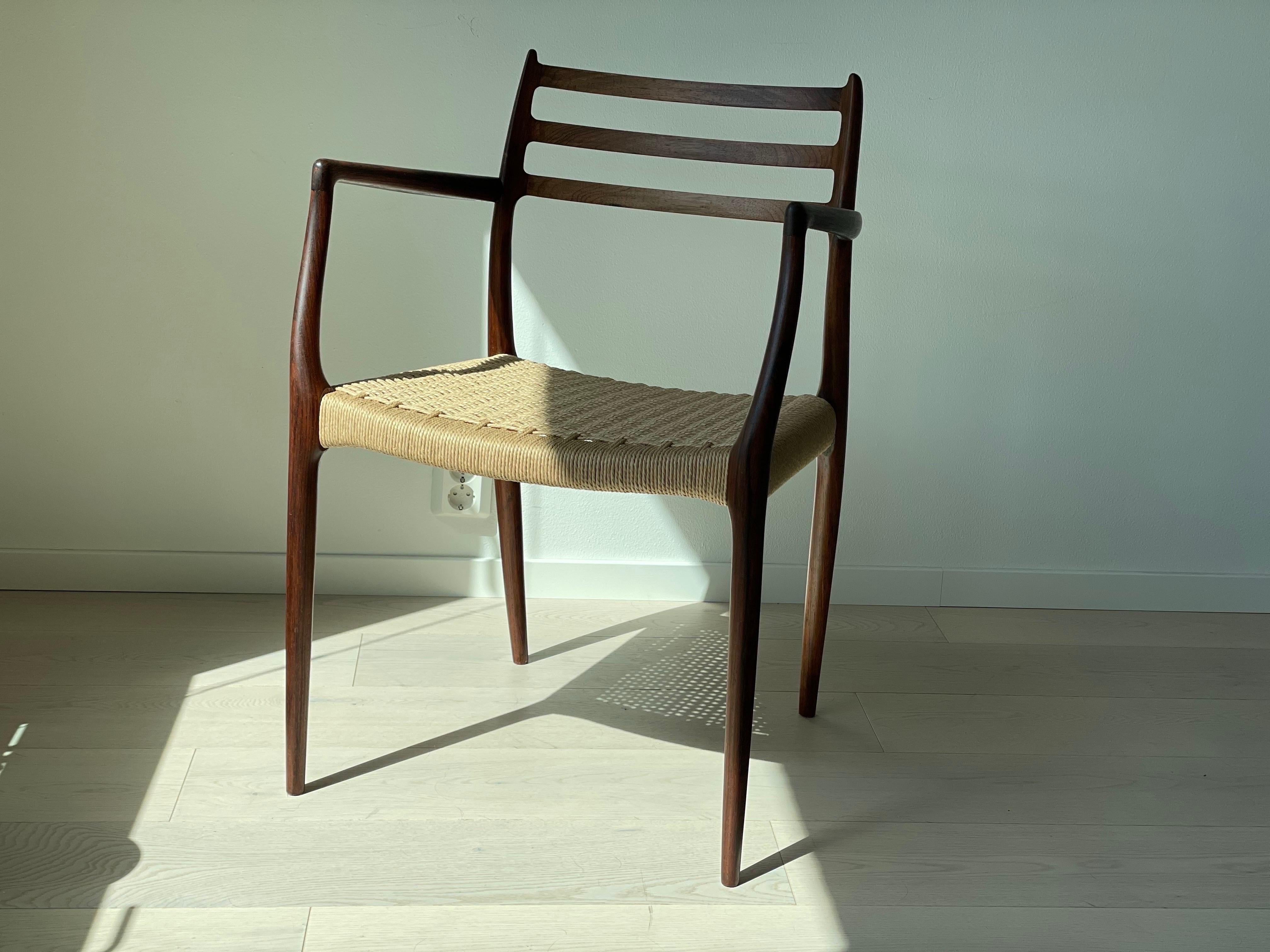 Niels Otto Møller Rosewood Armchair, Modell 62 Denmark 1960 s For Sale 1
