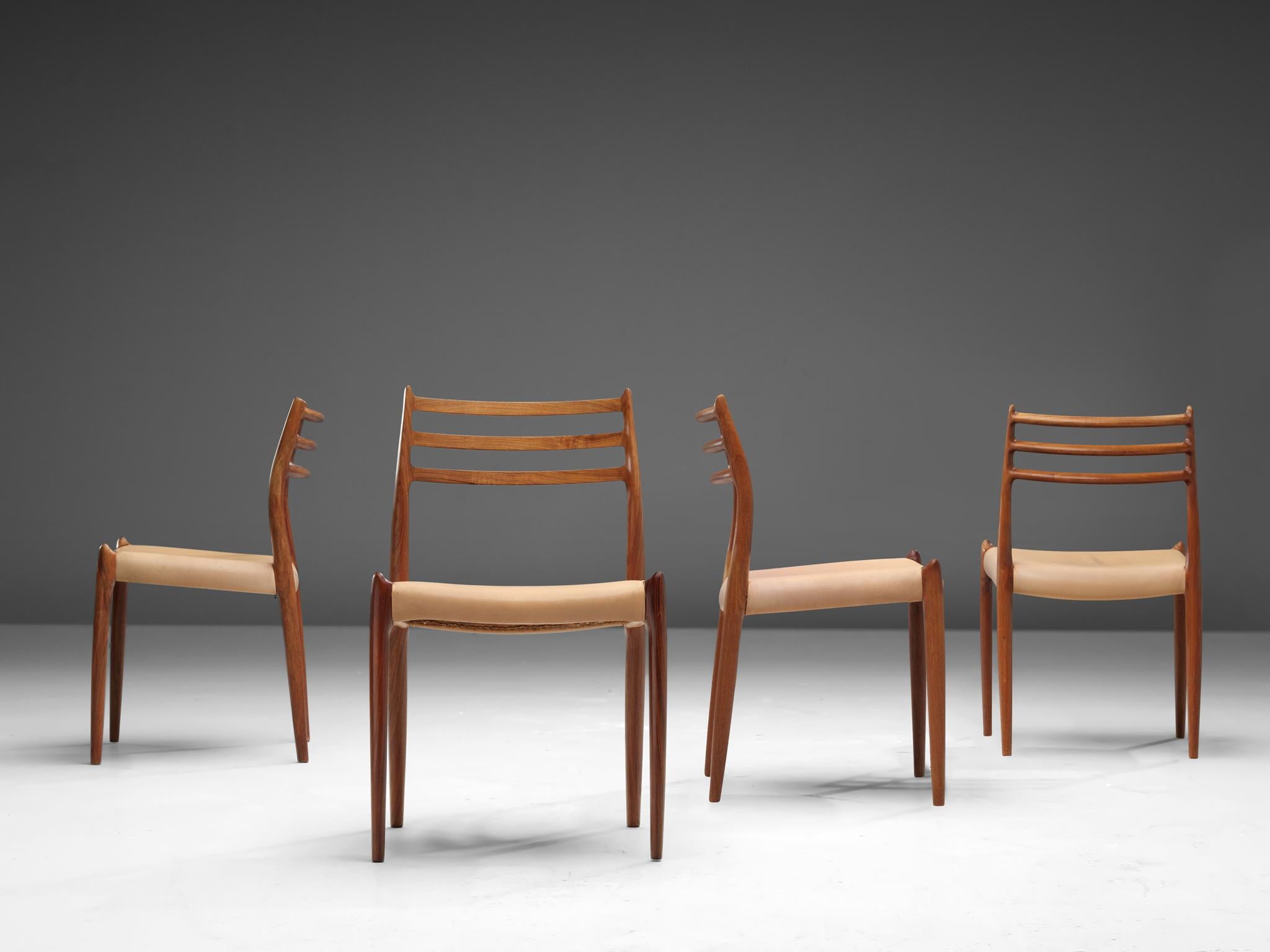 Mid-Century Modern Niels Otto Møller Set of Four Dining Chairs