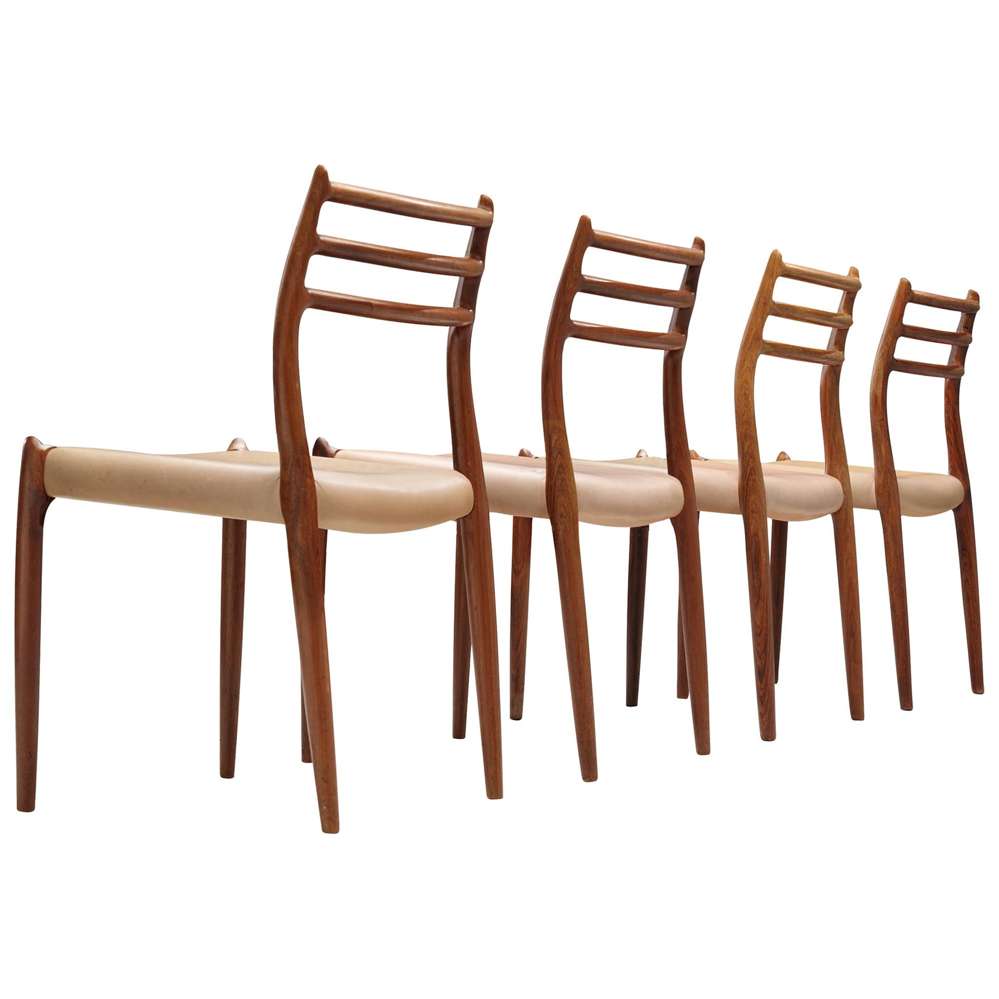 Niels Otto Møller Set of Four Dining Chairs