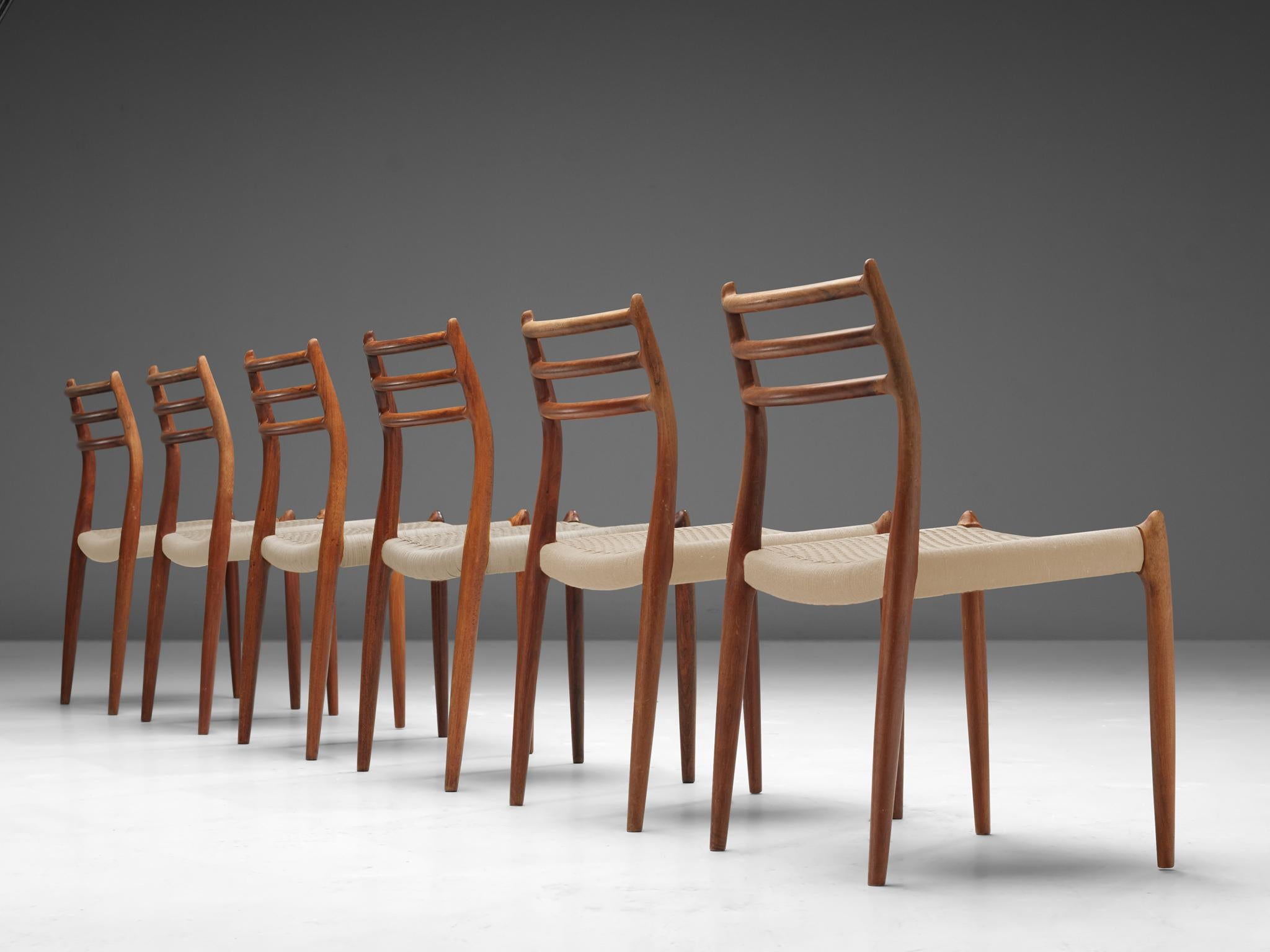 Danish Niels Otto Møller Set of Six Dining Room Chairs