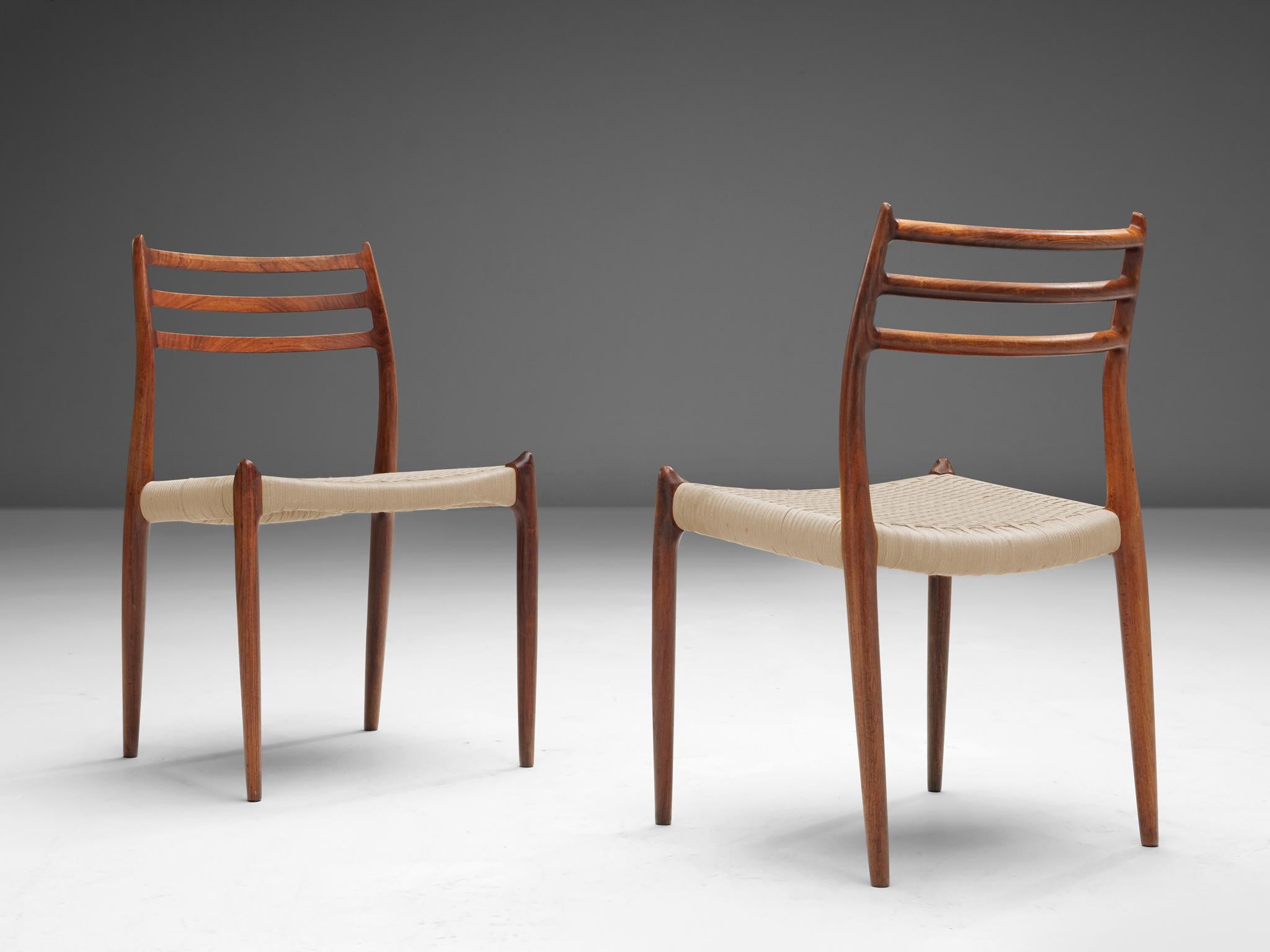 Mid-20th Century Niels Otto Møller Set of Six Dining Room Chairs