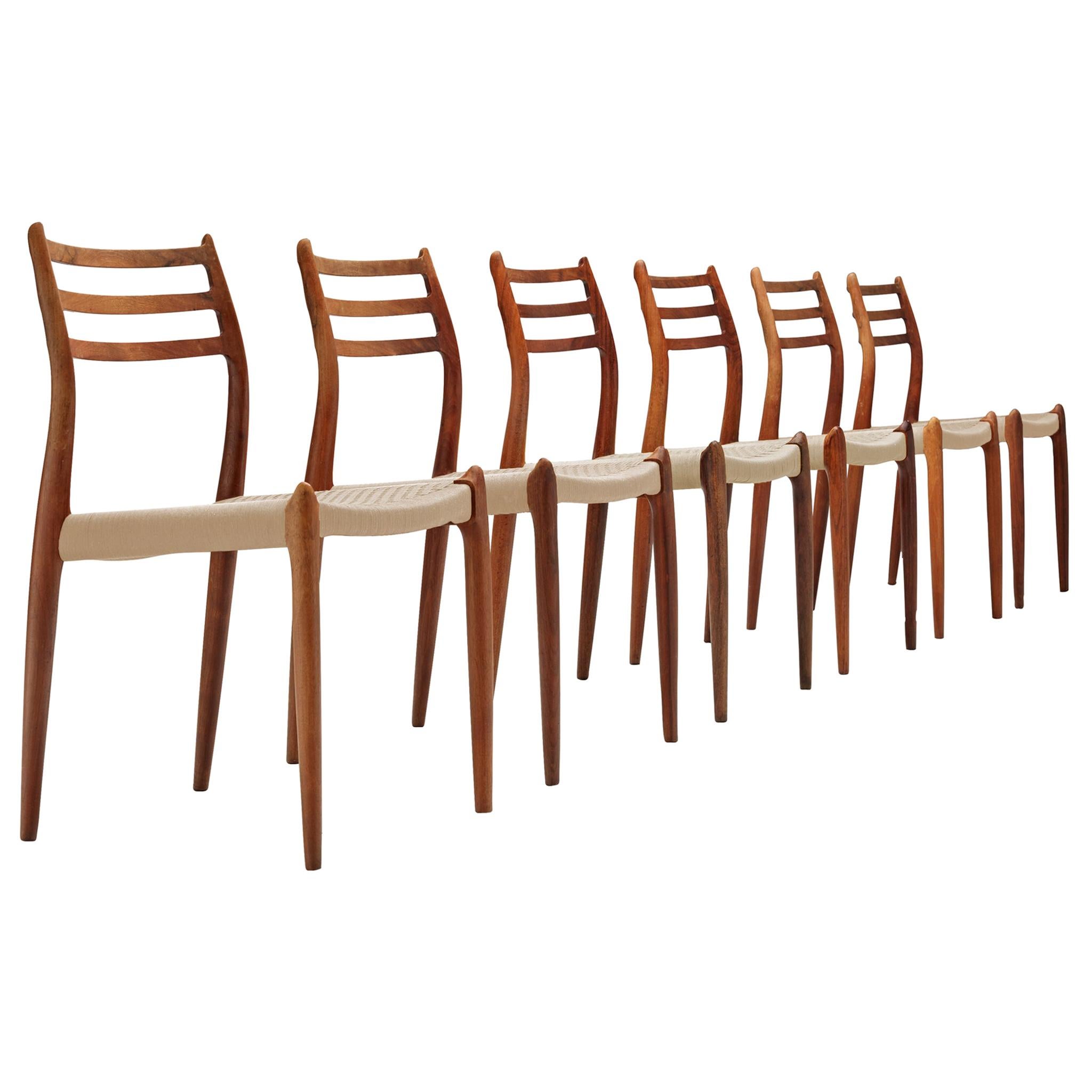 Niels Otto Møller Set of Six Dining Room Chairs