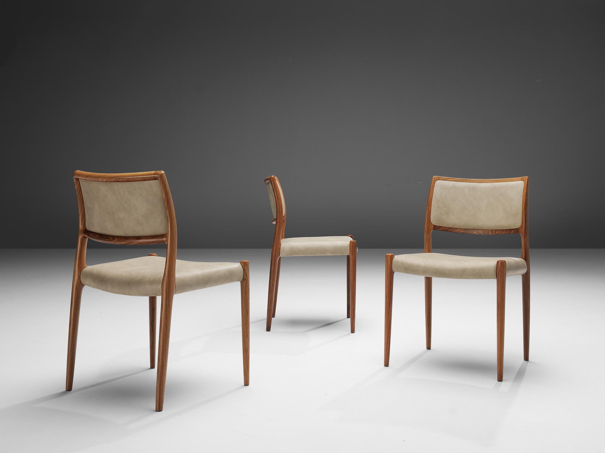 Niels Otto Møller Set of Six Dining Chairs Model 80 in Teak In Good Condition In Waalwijk, NL