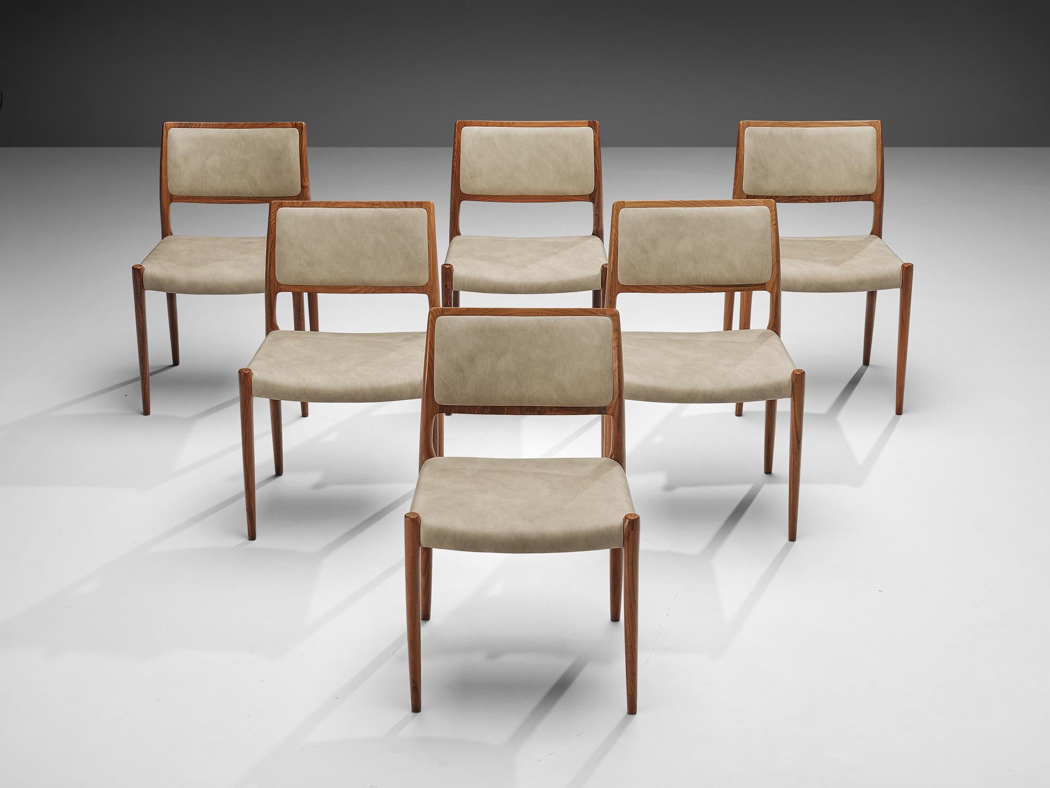 Niels Otto Møller Set of Six Dining Chairs Model 80 in Teak 2